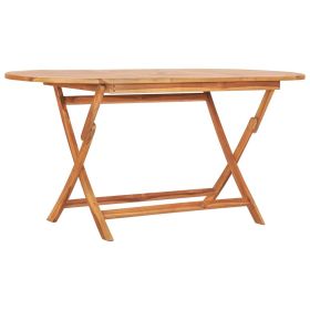 Folding Patio Table 62.9"x31.4"x29.5" Solid Teak Wood