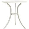 Patio Table White 24.4"x24.4"x25.6" Cast Aluminum