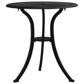 Patio Table Black 24.4"x24.4"x25.6" Cast Aluminum