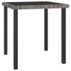 Patio Dining Table Gray 27.6"x27.6"x28.7" Poly Rattan