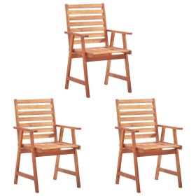 Patio Dining Chairs 3 pcs Solid Acacia Wood