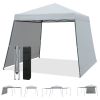 Patio 10x10FT Instant Pop-up Canopy Folding Tent with Sidewalls and Awnings Outdoor-Gray