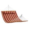 VEVOR Double Quilted Fabric Hammock with Hardwood Spreader Bar Detachable Pillow