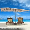 15 Feet Double-Sized Patio Umbrella with Crank Handle and Vented Tops