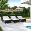 15 Feet Double-Sized Patio Umbrella with Crank Handle and Vented Tops