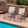 Set of 2 Patio Dining Chairs with Armrests and Rustproof Steel Frame