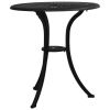 Patio Table Black 24.4"x24.4"x25.6" Cast Aluminum