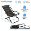 Outdoor Patio PE Wicker Rocking Chair with Armrests and Metal Frame