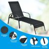 Adjustable Patio Chaise Folding Lounge Chair with Backrest