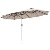 15 Feet Patio Double-Sided Umbrella with Hand-Crank System - Gallery View 2 of 10