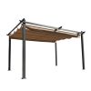 13x10 Ft Outdoor Patio Retractable Pergola With Canopy Sunshelter Pergola for Gardens; Terraces; Backyard