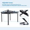 10x10 Ft Outdoor Patio Retractable Pergola With Canopy Sunshelter Pergola for Gardens; Terraces; Backyard; Gray