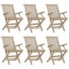 Folding Patio Chairs 6 pcs Gray 22"x24"x35" Solid Wood Teak