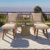 K&K 5 Pieces Patio Furniture Chair Sets, Patio Conversation Set With Wicker Cool Bar Table, Ottomans,Outdoor Furniture Bistro Sets for Porch,Backyard,