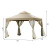 Outdoor 2-Tier 10 Feet x 10 Feet Screw-free Structure Shelter Gazebo Canopy