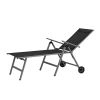 Outdoor Chaise Lounge Chairs Aluminum Adjustable Chair with Wheels for Poolside Beach Patio Reclining Sunbathing Lounger