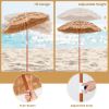 6 Feet Thatched Patio Umbrella with Tilt Design and Carrying Bag