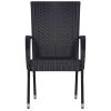 Stackable Patio Chairs 4 pcs Poly Rattan Black