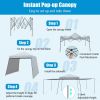 Patio 10x10FT Instant Pop-up Canopy Folding Tent with Sidewalls and Awnings Outdoor-Gray