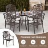 Patio Cast Aluminum Dining Chairs Set of 2 Metal Armchairs Stackable