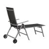 Outdoor Chaise Lounge Chairs Aluminum Adjustable Chair with Wheels for Poolside Beach Patio Reclining Sunbathing Lounger