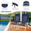 2 Pieces Patio Dining Chair with Adjust Portable Headrest