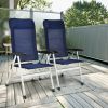 2 Pieces Patio Dining Chair with Adjust Portable Headrest