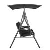 VEVOR 2-Seat Patio Swing Chair, Outdoor Patio Swing with Adjustable Canopy, Porch Swing with Storage Bag and Rotating Tray, Oxford Fabric and Alloy St