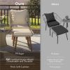 K&K 5 Pieces Patio Furniture Chair Sets, Patio Conversation Set With Wicker Cool Bar Table, Ottomans,Outdoor Furniture Bistro Sets for Porch,Backyard,