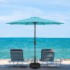 Simple Deluxe 9' Patio Umbrella Outdoor Table Market Yard Umbrella with Push Button Tilt/Crank, 8 Sturdy Ribs for Garden, Deck, Backyard, Pool, Turquo