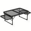 Outdoor Folding Picnic Table Grill Camping Table, 4-6 Person Portable Roll up Aluminum Table, Quick Setup in 1-5 Minutes, for Picnic, Garden, Patio, D