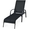 Adjustable Patio Chaise Folding Lounge Chair with Backrest