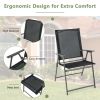 2 Pieces Patio Folding Chairs with Armrests for Deck Garden Yard