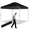 2-Tier 10 x 10 Feet Pop-up Canopy Tent with Wheeled Carry Bag