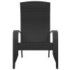 Patio Adirondack Chair Black Poly Rattan