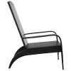 Patio Adirondack Chair Black Poly Rattan