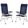 2 Pieces Patio Dining Chair with Adjust Portable Headrest