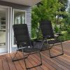 2 Pieces Outdoor Folding Patio Chairs with Adjustable Backrests for Bistro and Backyard