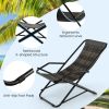 Outdoor Patio PE Wicker Rocking Chair with Armrests and Metal Frame