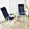 2 Pieces Patio Dining Chair with Adjust Portable Headrest