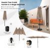 15 Feet Double-Sized Patio Umbrella with Crank Handle and Vented Tops