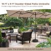 15 Feet Double-Sized Patio Umbrella with Crank Handle and Vented Tops