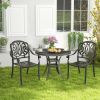 2 Pieces Patio Cast Aluminum Dining Chairs with Armrests