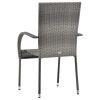 Stackable Patio Chairs 4 pcs Gray Poly Rattan