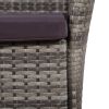 Patio Chair and Stool with Cushions Poly Rattan Gray