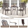 Patio Cast Aluminum Dining Chairs Set of 2 Metal Armchairs Stackable