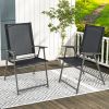 2 Pieces Patio Folding Chairs with Armrests for Deck Garden Yard