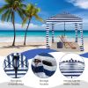 6 x 6 Feet Foldable Beach Cabana Tent with Carrying Bag and Detachable Sidewall