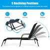 Adjustable Patio Chaise Folding Lounge Chair with Backrest