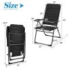 2 Pieces Outdoor Folding Patio Chairs with Adjustable Backrests for Bistro and Backyard